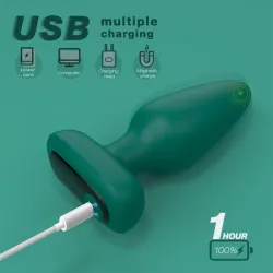 AnalTech Plug vibrant Silicone Visual 10 x 4.2cm Vert
